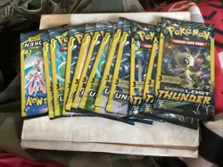 Pokemon TCG Sun & Moon Lost Thunder Booster Packs Lot 13 Packs 3card Packs - Image 1