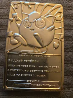Vintage Burger King Pokemon Jigglypuff 23K Gold-Plated Trading Card 1999 #39 - Image 1
