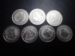 Pokemon Card Meiji Promo Battle Coin x7 Farfetch'd Clefairy etc #5500 - Image 1
