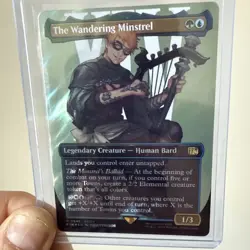 The Wandering Minstrel Borderless Surge Foil Japanese Final Fantasy NM MTG Magic - Image 1