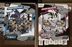 Pokemon Black Bolt and White Flare Binder Collection Bundle Set of 2! 10 Packs! - Image 1