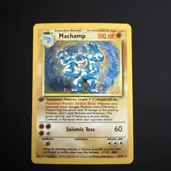 🔥 1st Edition Machamp 8/102 🔥 Original Holo Rare Base Set Pokemon Card 1999 - Image 1