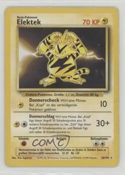 Electabuzz German Pokemon Base Set #20 1999 15fy - Image 1