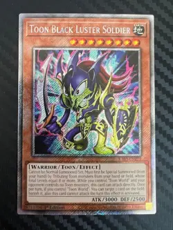Yugioh Toon Black Luster Soldier RA03-EN272 Platinum Secret Rare 1st Edition NM - Image 1