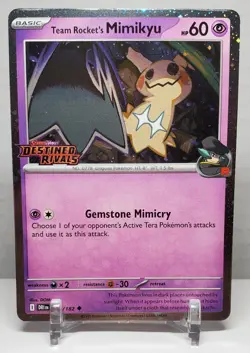 TEAM ROCKET'S MIMIKYU STAMPED PROMO HOLO 087/182 DESTINED RIVALS POKEMON CARD - Image 1