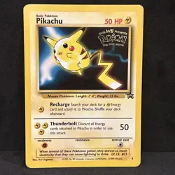 Pokemon Pikachu Black Star Promo Card WB Movie Promo, WOTC - MP - Image 1