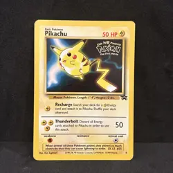 Pokemon Pikachu Black Star Promo Card WB Movie Promo, WOTC - MP - Image 1