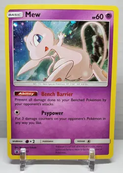 MEW HOLO PROMO HIDDEN FATES PIN SET SM215 SUN & MOON POKEMON CARD NM/M - Image 1