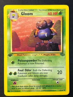 Gloom 37/64 1st Edition Jungle - WOTC Pokemon Card B LP - Image 1