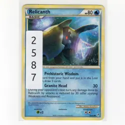 Pokemon TCG Relicanth 69/95 HGSS Call of Legends Regular Common Card EN-MP 2011 - Image 3