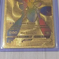 Pokemon Rainbow Scizor VMAX Gold Foil Fan Art Card - Image 3
