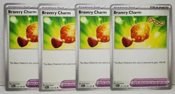 4x BRAVERY CHARM PALDEA EVOLVED 173/193 SCARLET & VIOLET POKEMON CARD NM PLAYSET - Image 1