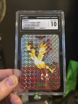 1996 Pokemon Cardass Red Card #146 Moltres-Prism CGC 10 - Image 1