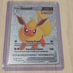 Flareon V Silver Foil Fan Art Collector Pokemon Card HP210 Single Strike 169/203 - Image 1