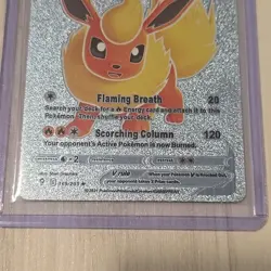 Flareon V Silver Foil Fan Art Collector Pokemon Card HP210 Single Strike 169/203 - Image 2