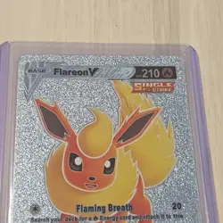 Flareon V Silver Foil Fan Art Collector Pokemon Card HP210 Single Strike 169/203 - Image 3