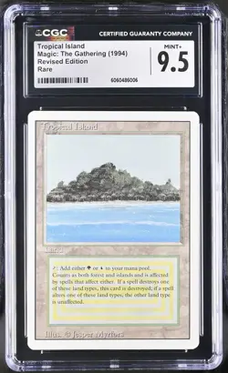 Magic the Gathering MTG Tropical Island Revised Edition Rare CGC 9.5 Mint+ - Image 1