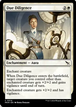 X 1 Due Diligence NM MKM 014 MTG Magic The Gathering - Image 1