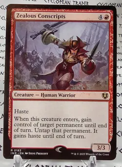 ZEALOUS CONSCRIPTS mtg Security Stamp ERROR Innistrad Remastered Rare Misprint - Image 1