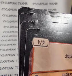 4 Square Cut DAMAGED Error Tokens mtg Tarkir: Dragonstorm Dragon Goblin Warrior - Image 3