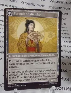 MICHIKO'S REIGN OF TRUTH mtg OFFCENTER Error Kamigawa Neon Dynasty Unc (#Z173) - Image 2