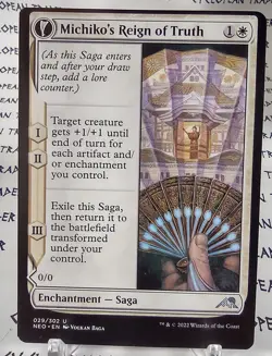 MICHIKO'S REIGN OF TRUTH mtg OFFCENTER Error Kamigawa Neon Dynasty Unc (#Z141) - Image 1