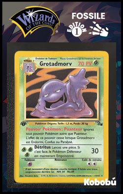 Carte Pokemon Grotadmorv 13/62 Edition 1 Ed 1 Fossile Wizards 1 - Image 1