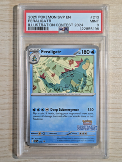 2025 POKEMON SVP EN-SV BLACK STAR PROMO #213 FERALIGATR PSA 9 - Image 1