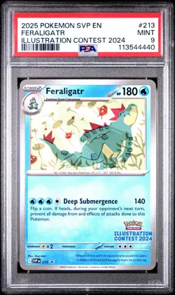 2025 POKEMON SVP EN-SV BLACK STAR PROMO #213 FERALIGATR PSA 9 - Image 1