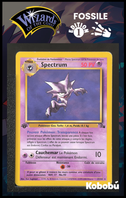 Carte Pokemon Spectrum 21/62 Edition 1 Ed 1 Fossile Wizards 1 - Image 1