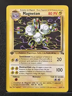 Carte Pokemon Magneton 26/62 Edition 1 Ed 1 Fossile Wizards 1 - Image 2