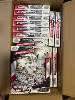 Pokemon TCG Scarlet & Violet White Flare Binder Collection Lot of 12 New IN HAND - Image 1