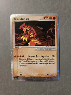 Groudon EX 002 Nintendo Black Star Promo Pokemon Card 2003, 1/2 SWIRL. NM - Image 1