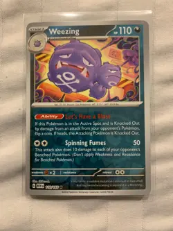 Weezing Reverse Holo Rare 110/165 Scarlet & Violet 151 Pokemon Card NM - Image 1