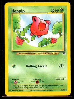 2001 Neo - Discovery Hoppip #55 Non Holo Pokemon Card - Image 1