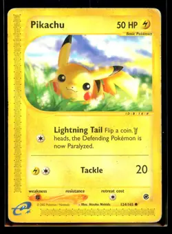 2002 E-Card - Expedition Pikachu #124 Non Holo Pokemon Card - Image 1
