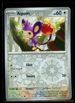 2023 Scarlet & Violet Series - Paradox Rift Aipom #145 Reverse Holo Pokemon Card - Image 1