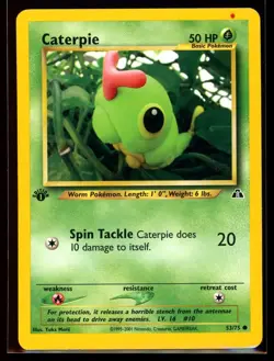 2001 Neo - Discovery Caterpie #53 1st Edition Non Holo Pokemon Card - Image 1