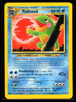 2001 Neo - Discovery Politoed #27 Non Holo Rare Pokemon Card - Image 1