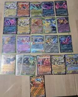 Pokemon TCG 22 Card Full Art Ex Lot! 22 Cards Mewtwo Ex Gyarados Ex Hop's Zacian - Image 1