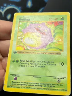 Koffing 51/102 1st Edition Shadowless Base Set - Pokemon Card HP - Image 4