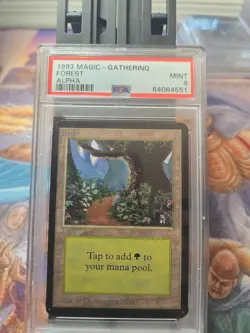 Forest MTG Magic the Gathering Alpha PSA 9 Vintage Old School Collectible - Image 1