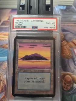 Island MTG Magic the Gathering Alpha PSA 8 Vintage Old School Collectible - Image 1