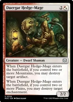 X 1 Duergar Hedge-Mage NM Commander March of The Machine 324 MTG - Image 1