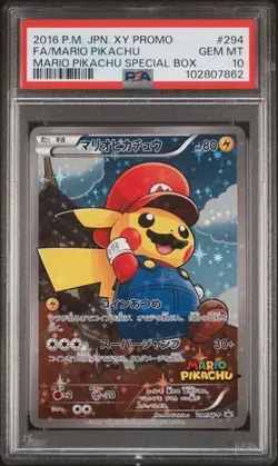 2016 Pokemon Mario Poncho Wearing Pikachu 294 - PSA 10 - GEM MINT - Image 1