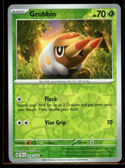 2024 Scarlet & Violet Series - Temporal Forces Grubbin #18 Reverse Holo Pokemon - Image 1