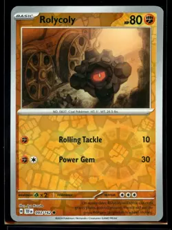 2024 Scarlet & Violet Series - Temporal Forces Rolycoly #93 Reverse Holo Pokemon - Image 1