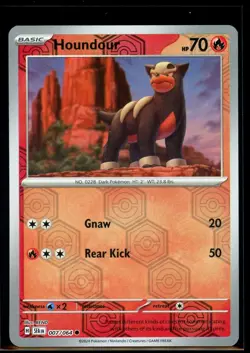 2024 Scarlet & Violet Series - Shrouded Fable Houndour #7 Reverse Holo Pokemon - Image 1