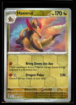 2024 Scarlet & Violet Series - Shrouded Fable Haxorus #46 Reverse Holo Pokemon - Image 1