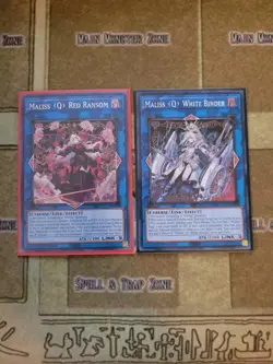 YUGIOH MALISS Q RED RANSOM + MALISS Q WHITE BINDER CRBR SUPER 1ST ED NM - Image 1